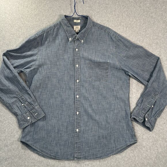 J. Crew Other - J Crew Shirt Mens XL Blue Chambray Slim Fit long Sleeve Button Up
